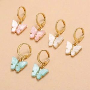 3 Piece Butterfly Earrings Set